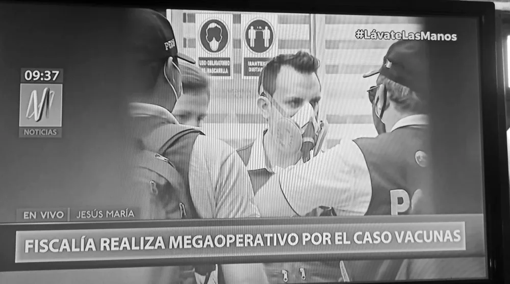 Cobertura de televisión del megaoperativo por el caso de las vacunas